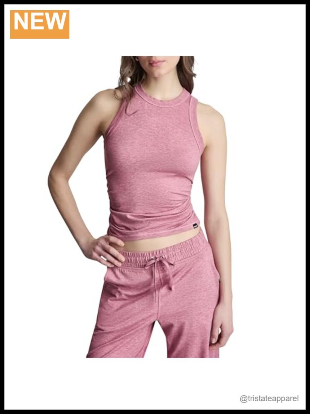DKNY Women's Spacedye Tank with Ruching - Cap Sleeve, 89% Polyester 11% Spandex